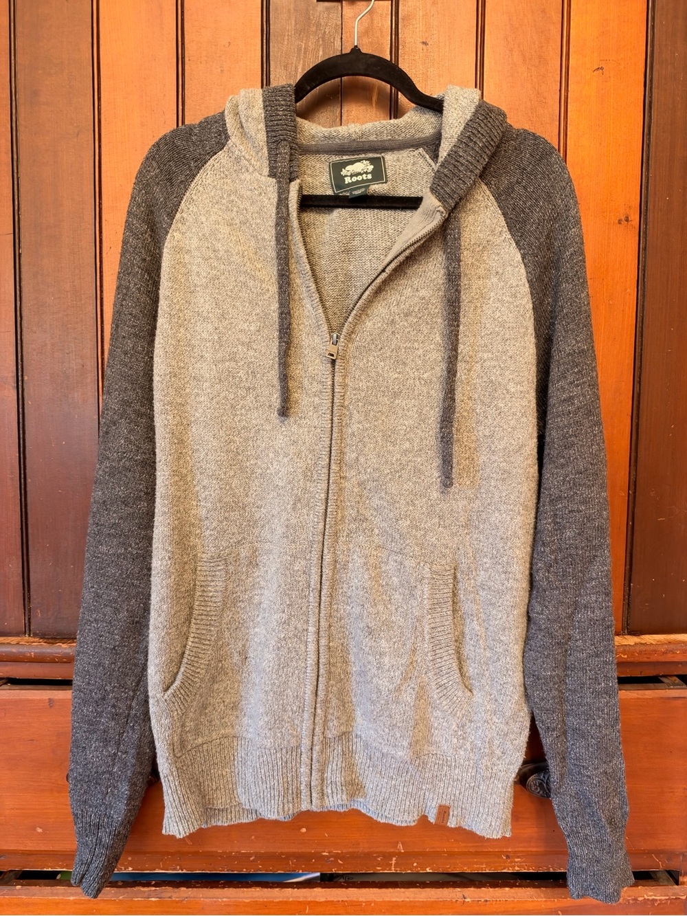 Roots Men’s Two-Tone Gray Zip Hoodie